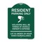 Signmission Reserved Parking Resident Parking Only Violators Will Be Towed at Owners Expense Lot, GW-1824-23035 A-DES-GW-1824-23035 - alternate 1